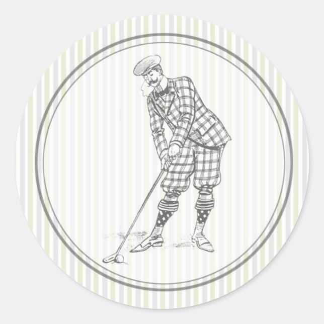 Vintage Golf Sticker - Gentleman Golfer (Front)