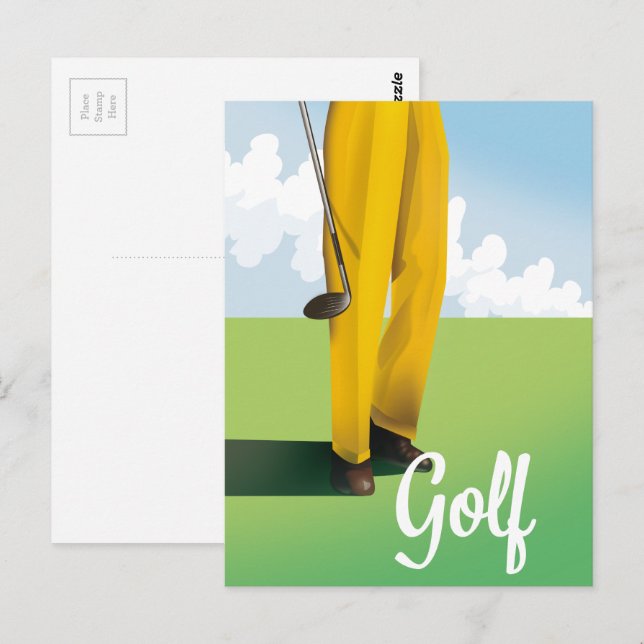 Vintage Golf Travel poster Postcard (Front/Back)