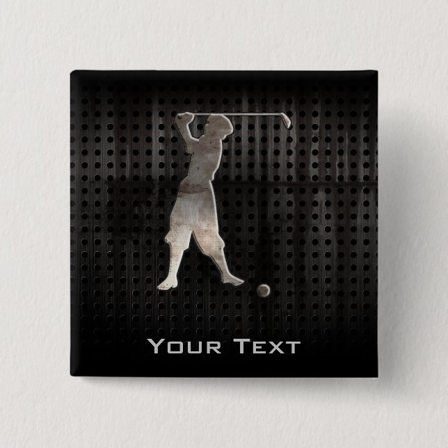 Vintage Golfer; Cool 15 Cm Square Badge (Front)