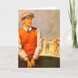 Vintage Golfer Greeting Card