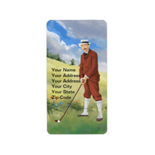 Vintage golfer in the rough label
