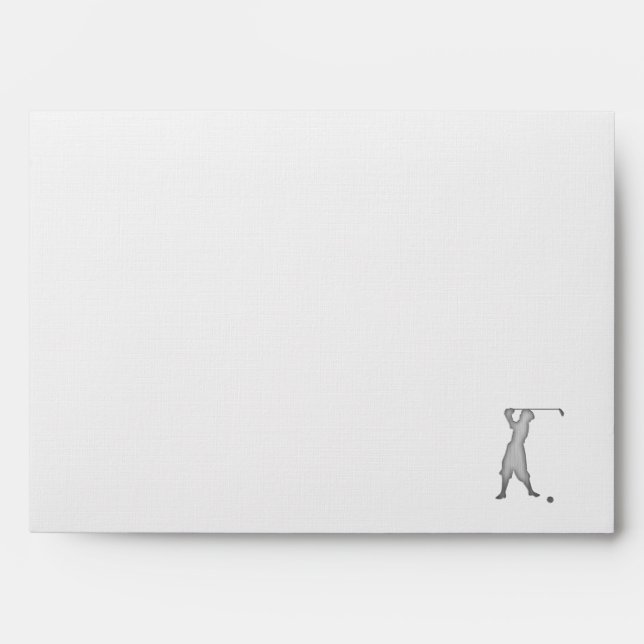 Vintage Golfer; Metal-look Envelope (Front)