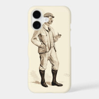 Vintage Golfer with Tobacco Pipe and Boots