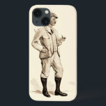 Vintage Golfer with Tobacco Pipe and Boots iPhone 13 Case<br><div class="desc">This dapper gentleman looks like he is ready to hit the links. A great piece depicting a vintage golfer holding a tobacco pipe,  ready to strike a hole in one. Buy your copy today!</div>
