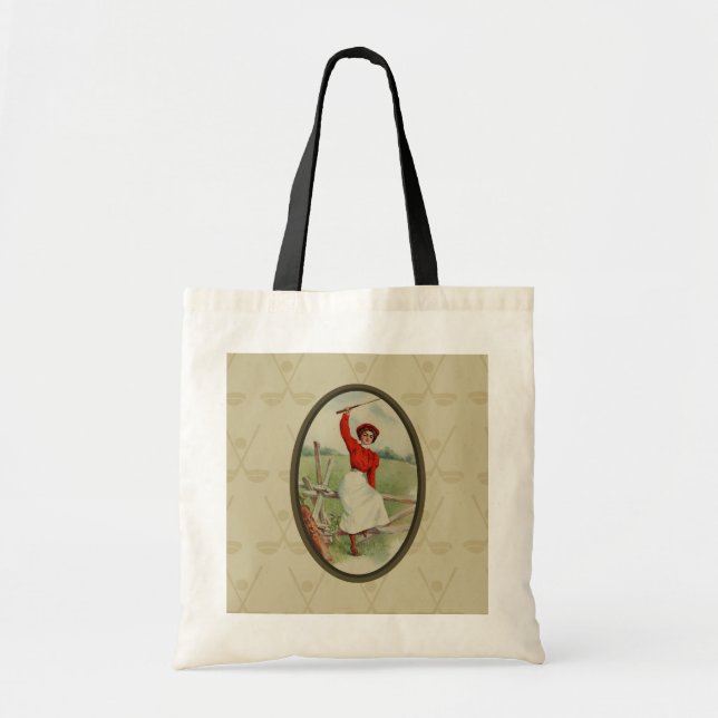 Vintage Golfing Lady Art (two) Tote Bag (Front)