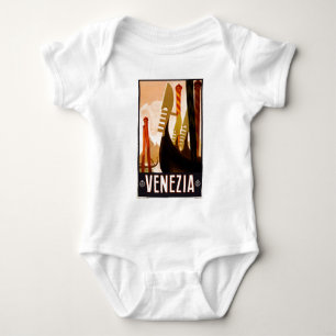 Vintage Gondola Venezia Italy Travel Baby Bodysuit
