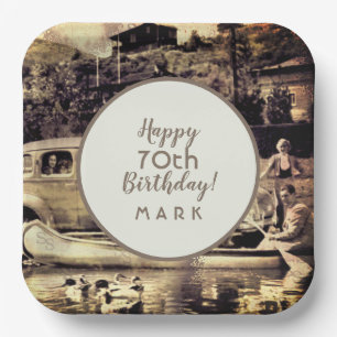 Vintage Good Times and Good Memories Birthday  Paper Plate