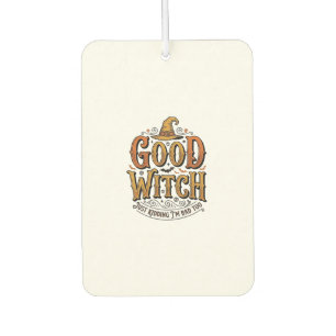 Vintage Good Witch Halloween Typography Design_1 Car Air Freshener