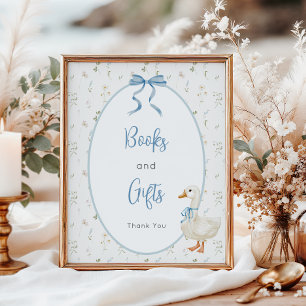 Vintage Goose Baby Shower Books and Gifts Poster