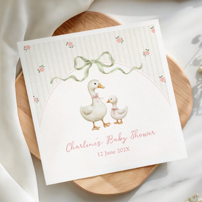 Vintage Goose Baby Shower Napkin (Creator Uploaded)