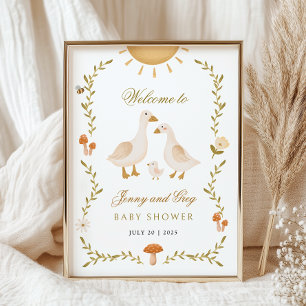Vintage Goose Baby Shower Welcome Poster