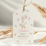 Vintage Goose First Birthday Gift Tags<br><div class="desc">Vintage Goose First Birthday Favor Tags</div>