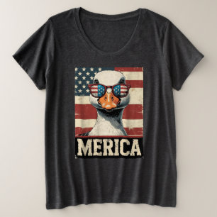 Vintage Goose Merica 4th of july patriotic Plus Size T-Shirt