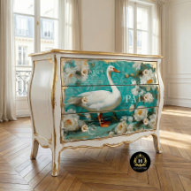 Vintage Goose Rustic Floral Decoupage 