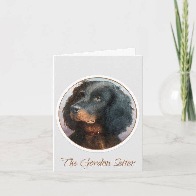 Vintage Gordon Setter Thank You Card (Front)