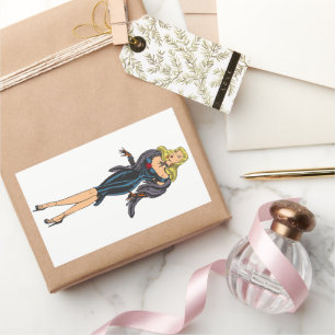 Vintage Gorgeous Glamour Girl Retro Blonde Pinup Rectangular Sticker