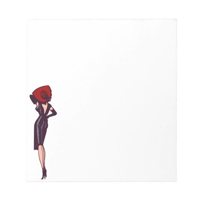 Vintage Gorgeous Glamour Girl Retro Pinup Notepad (Front)