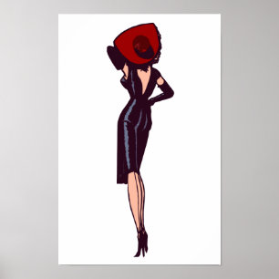 Vintage Gorgeous Glamour Girl Retro Pinup Poster