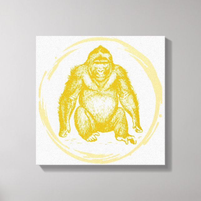 Vintage Gorilla Canvas Print (Front)