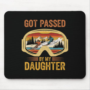 Vintage Got Ped By My Daughter Funny Skiing Family Mouse Pad