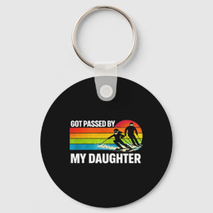 Vintage Got Ped By My Daughter Funny Skiing Retro Key Ring