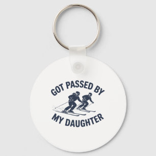 Vintage Got Ped By My Daughter Retro Funny Skiing  Key Ring