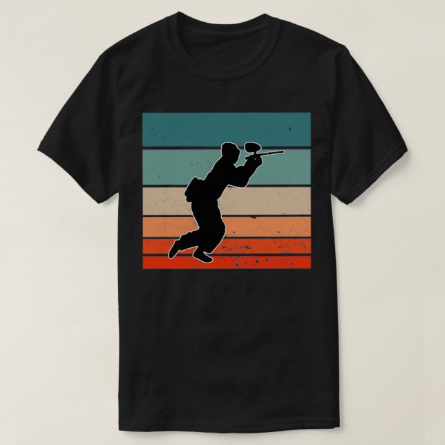Vintage Gotcha Paintball Player Retro Paintball T-Shirt (Design Front)