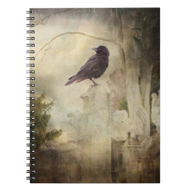 Vintage Goth Crow Notebook (Front)