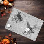 Vintage Goth Decoupage Crow Raven  Monochromatic  Tissue Paper<br><div class="desc">This design may be personalised by choosing the Edit Design option. You may also transfer onto other items. Contact me at colorflowcreations@gmail.com or use the chat option at the top of the page if you wish to have this design on another product or need assistance. See more of my designs...</div>