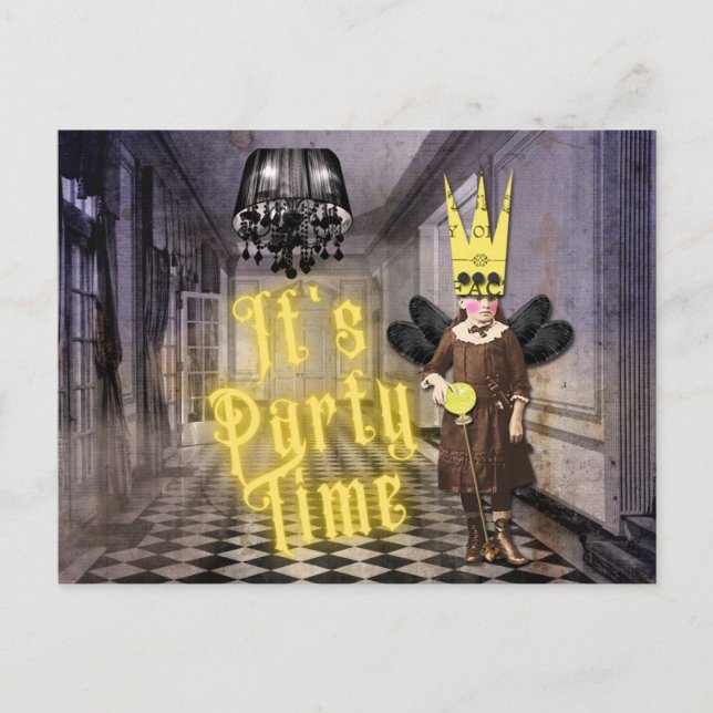 Vintage Goth Halloween Party Invite (Front)