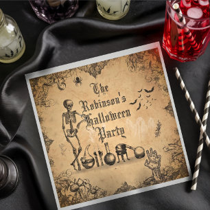 Vintage Goth Halloween Spooky Custom Napkin