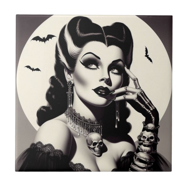 Vintage Goth Pin-up Tile (Front)