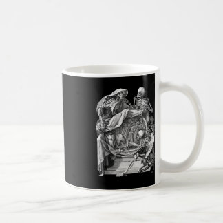 Vintage Goth Skeleton Engraving Memento Mori Hallo Coffee Mug