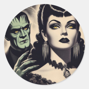 Vintage Goth Woman Classic Round Sticker