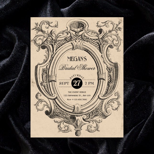 Vintage gothic arch bridal shower invitation (Creator Uploaded)