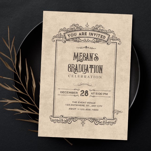 Vintage gothic arch graduation invitation (Creator Uploaded)