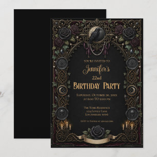 Vintage Gothic Birthday Invitation