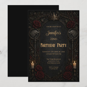 Vintage Gothic Birthday Invitation