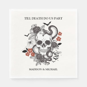 Vintage Gothic Black And Burgundy Wedding Napkin