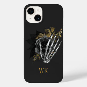 Vintage Gothic Black and Gold Floral Skeleton Case-Mate iPhone 14 Case