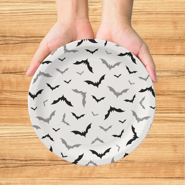 Vintage Gothic Black Bat Wedding Paper Plate (Creator Uploaded)