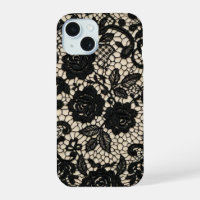 Vintage Gothic Black Floral Lace Pattern Romantic