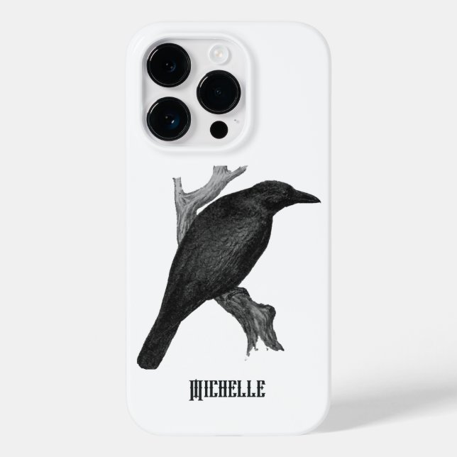 Vintage Gothic Black Raven Case-Mate iPhone Case (Back)