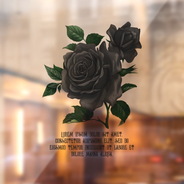 Vintage Gothic Black Roses Personalised (Sheet 2)