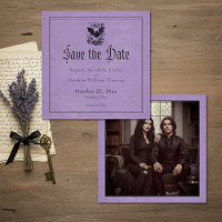 Vintage Gothic Black Toile Bat Purple Photo
