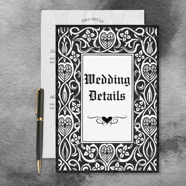 Vintage Gothic Black & White Roycroft Frame Enclosure Card (Creator Uploaded)