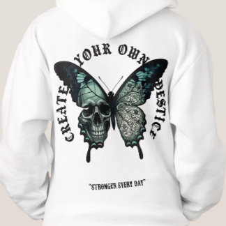 Vintage Gothic Butterfly Skull Streetwear