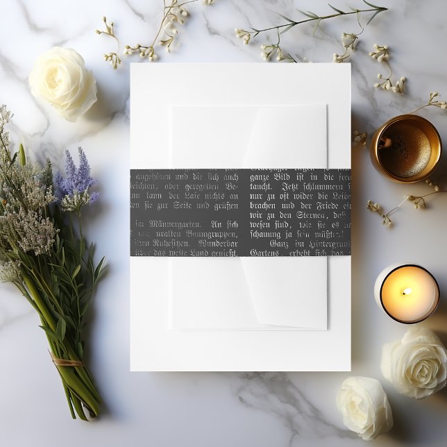 Vintage Gothic Calligraphy  Invitation Belly Band (Creator Uploaded)