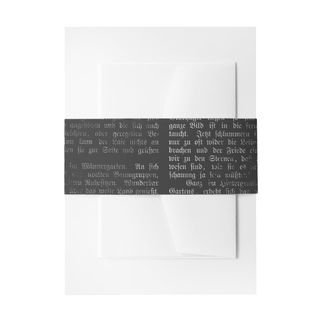 Vintage Gothic Calligraphy  Invitation Belly Band (Front Example)