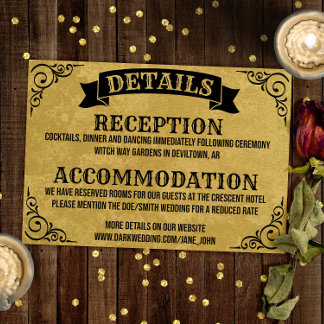 Vintage Gothic Details Wedding Enclosure Card